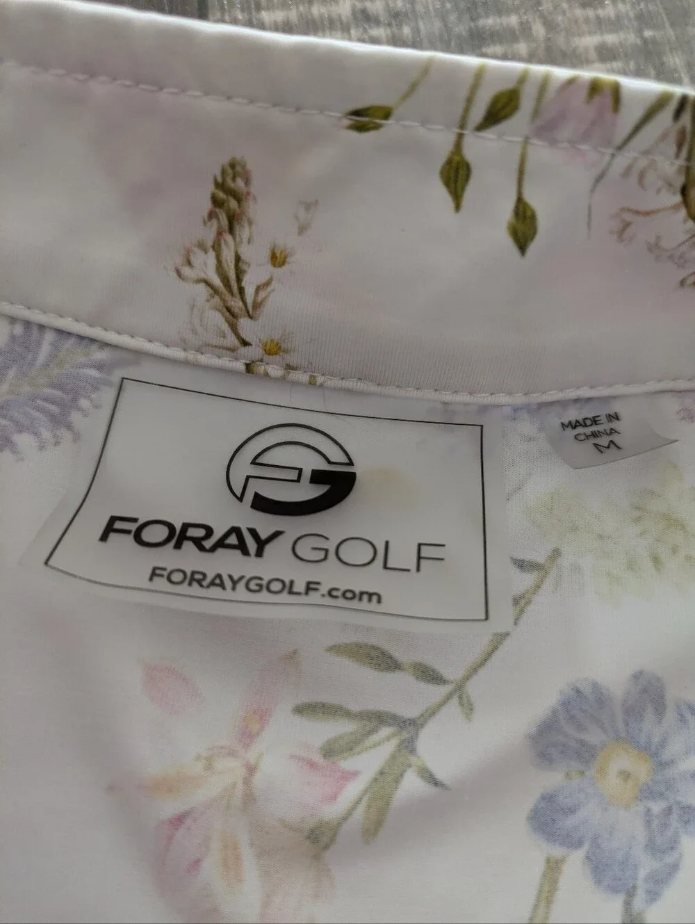 WOMEN'S FORAY GOLF Quarter Zip White Floral Long Sleeve Size Medium
